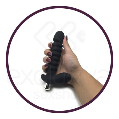 Aphrodisia Anal Pleasure - Plug Anal Escalonado com 10 Níveis de Vibração | Cor: Preto