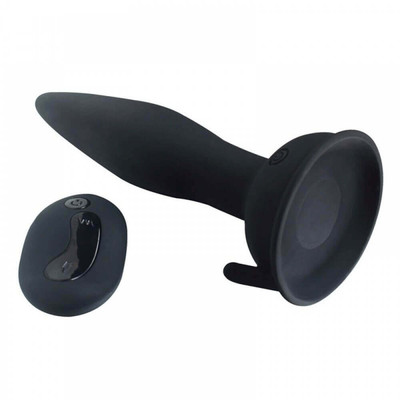 Foto 3 do produto Aphrodisia Anal Plug - Plug Anal Recarregável em Silicone com Ventosa, Controle Remoto Sem Fio e 5 Modos de Vibrações e Rotações, Possui Modo Turbo - 18 x 3,6 cm