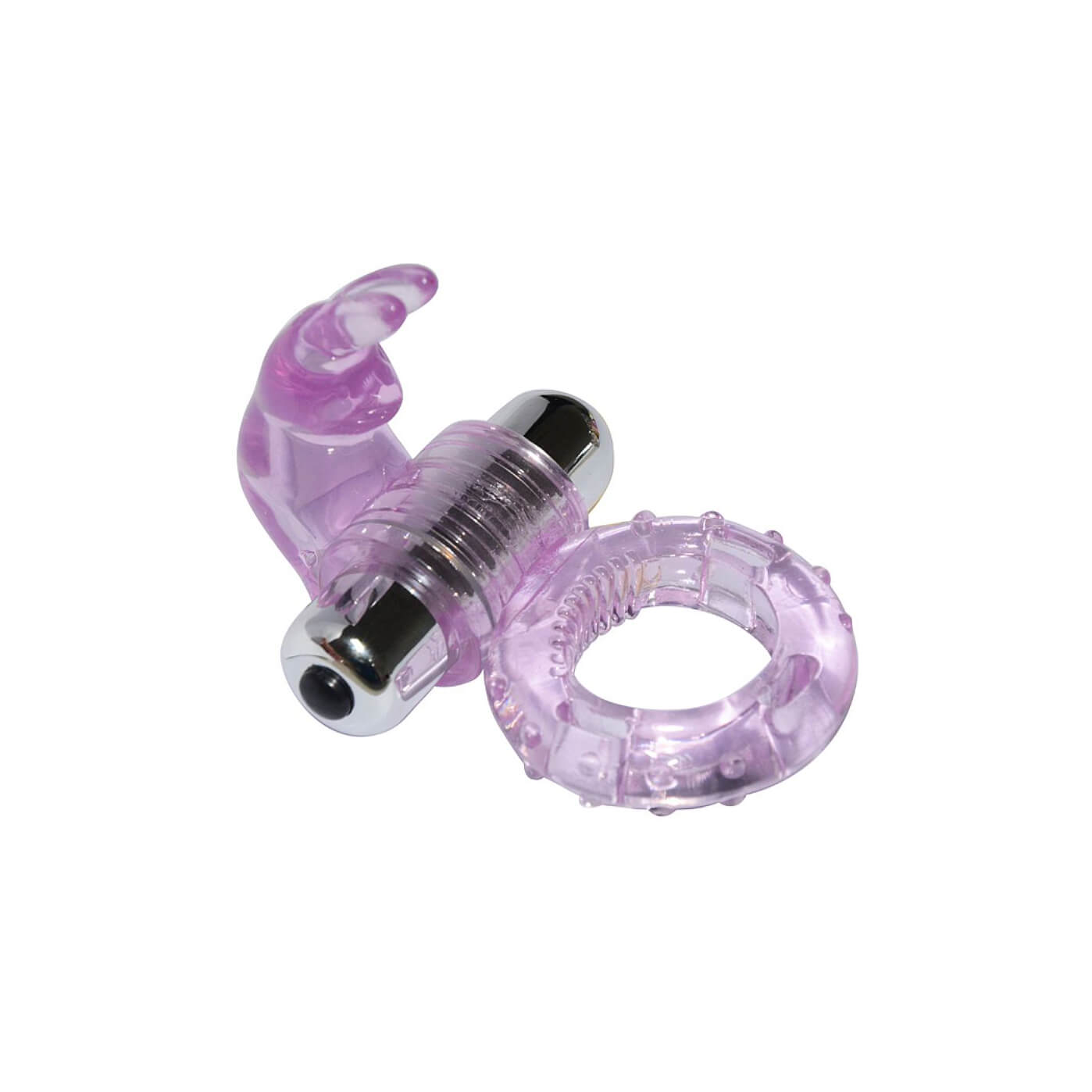 Anel Peniano com Estimulador de Clitóris em Forma de Coelho com Vibração 7 Modos de Vibração - Aphrodisia Bunny | Cor: Roxo - 2