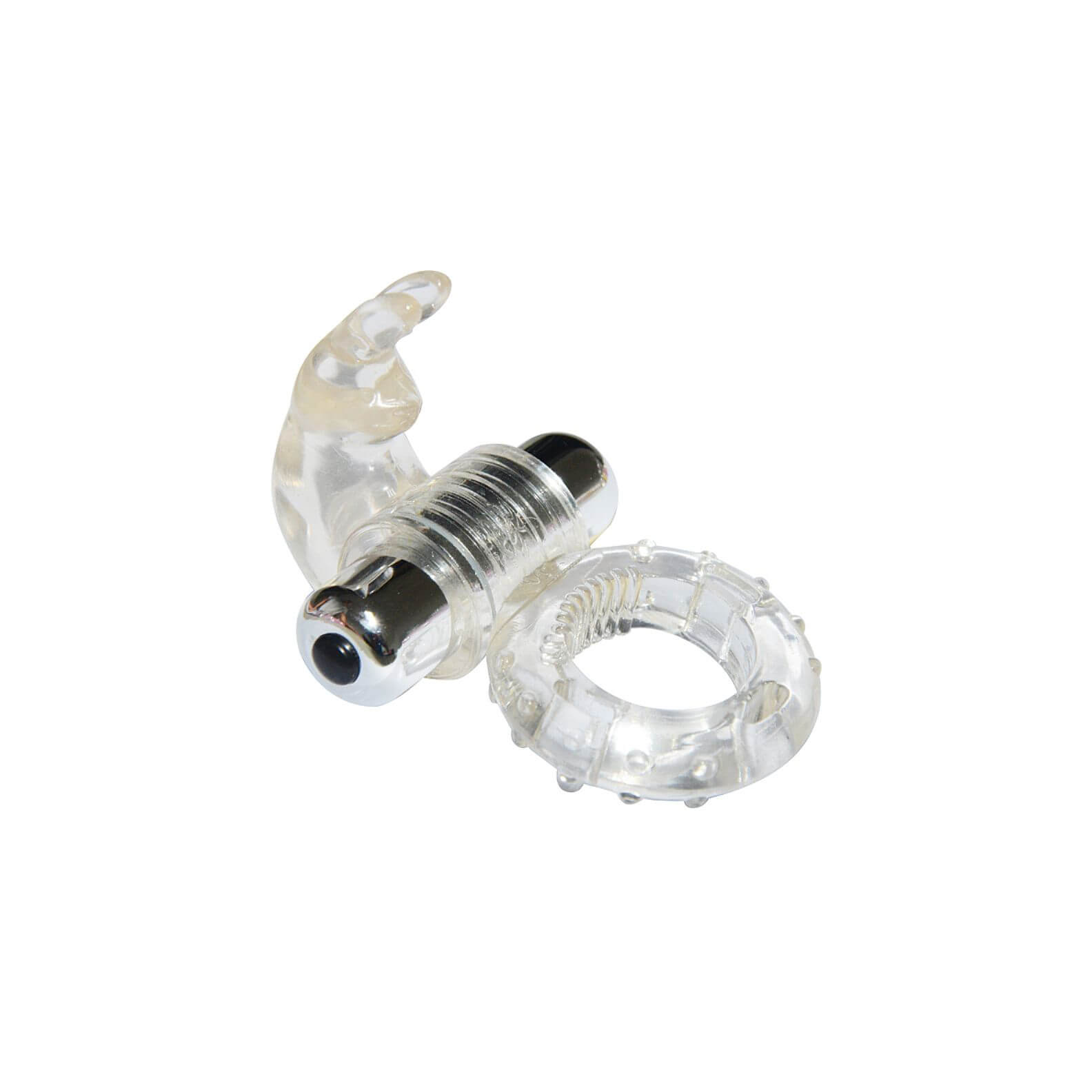 Aphrodisia Bunny - Anel Peniano com Estimulador de Clitóris em Forma de Coelho com Vibração 7 Modos de Vibração | Cor: Transparente - 2