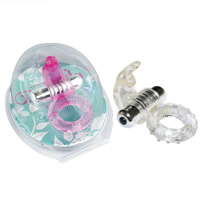 Foto 1 do produto Aphrodisia Bunny - Anel Peniano com Estimulador de Clitóris em Forma de Coelho com Vibração 7 Modos de Vibração | Cor: Transparente