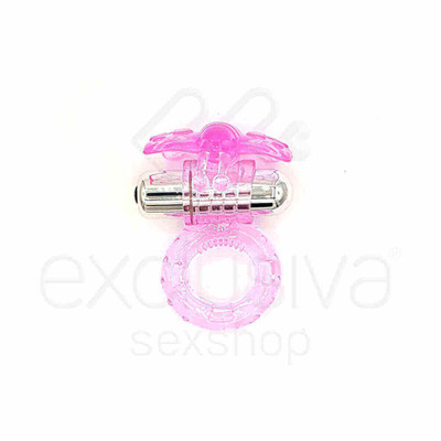 Foto 2 do produto Anel Peniano com 10 Modos de Vibração e Estimulador de Clítoris em Forma de Borboleta - Aphrodisia Butterfly | Disponível em 3 Cores
