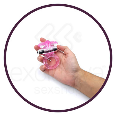 Foto 4 do produto Anel Peniano com 10 Modos de Vibração e Estimulador de Clítoris em Forma de Borboleta - Aphrodisia Butterfly | Disponível em 3 Cores