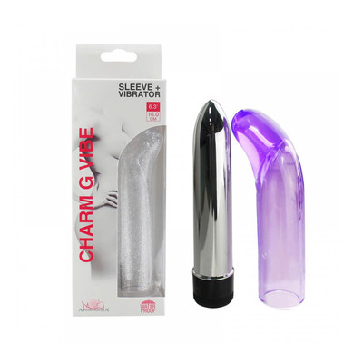 Foto 1 do produto Kit com Capa Peniana Extensora e Vibrador Personal com Vibração Multivelocidade - Aphrodisia Charm G Vibe | 13 x 3 cm | Disponível em 3 Cores
