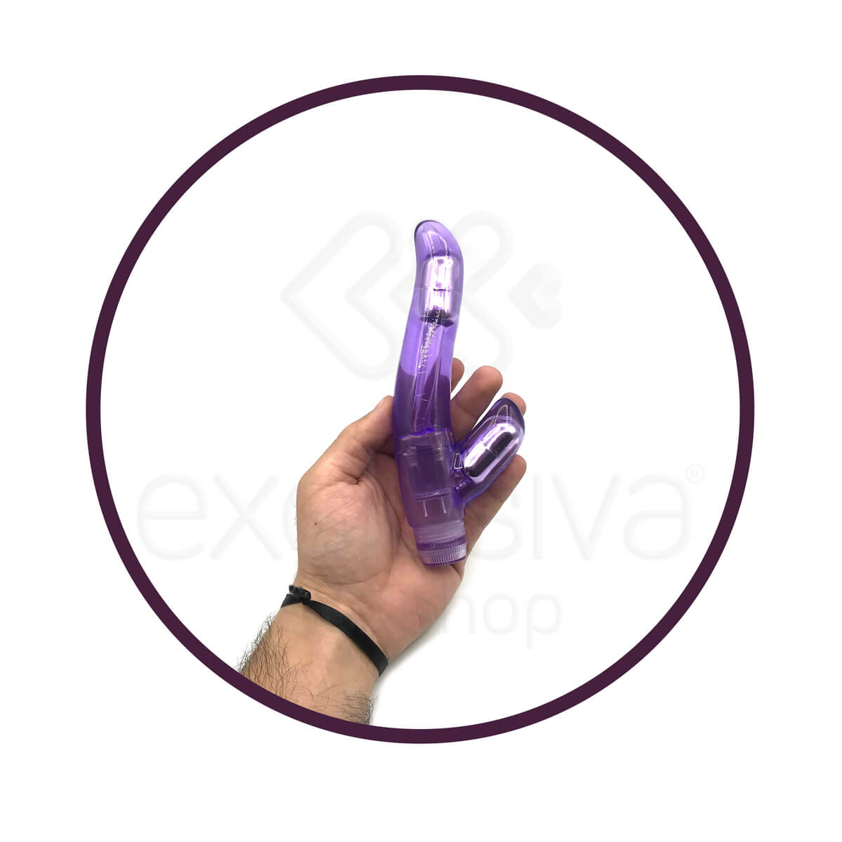 Aphrodisia Crystal Curves - Vibrador Estimulador de Ponto G e Clítoris em Jelly com Vibração Multivelocidade - 12,5 x 3 cm | Cor: Roxo - 3