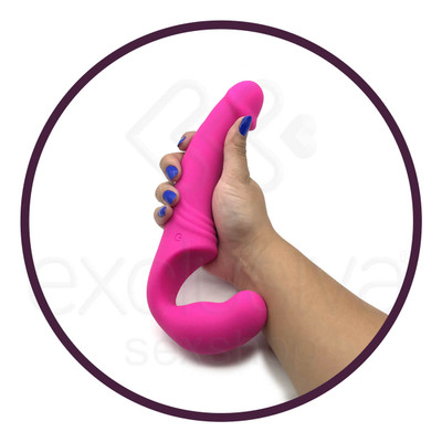 Foto 4 do produto Vibrador com Penetrador para Ponto G em Silicone Aveludado e 10 Modos de Vibração - Aphrodisia Double Rider | 22 x 3,8 cm | Disponível em 2 Cores
