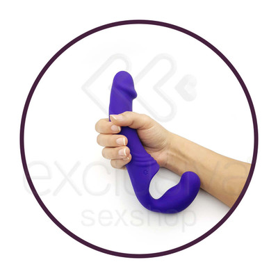 Foto 8 do produto Vibrador com Penetrador para Ponto G em Silicone Aveludado e 10 Modos de Vibração - Aphrodisia Double Rider | 22 x 3,8 cm | Disponível em 2 Cores
