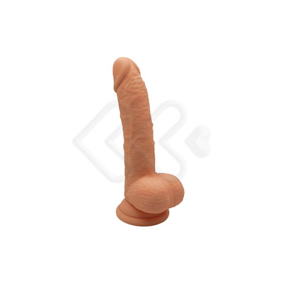 Foto 4 do produto Aphrodisia Escapade 5.5 - Prótese Peniana em Silicone com 10 Modos de Vibração, Escroto e Ventosa - 12,6 x 3,4 cm