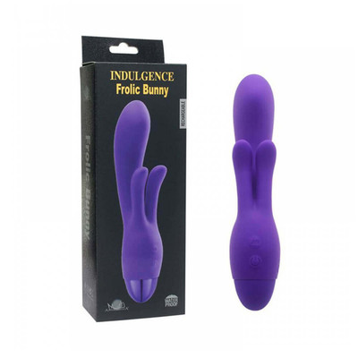 Foto 1 do produto Aphrodisia Indulgence Frolic Bunny - Vibrador Recarregável com Estimulador Clitoriano Duplo e 10 Modos de Vibração - 18,8 x 3,6 cm | Cor: Roxo