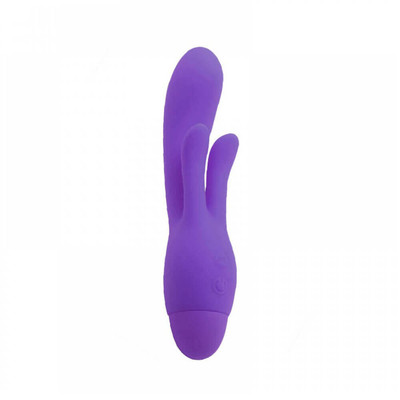Foto 2 do produto Aphrodisia Indulgence Frolic Bunny - Vibrador Recarregável com Estimulador Clitoriano Duplo e 10 Modos de Vibração - 18,8 x 3,6 cm | Cor: Roxo