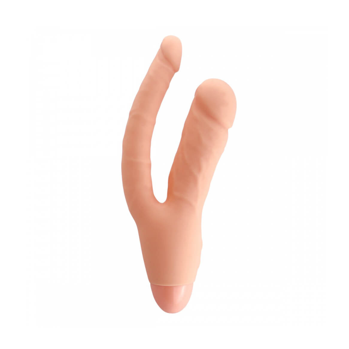 Aphrodisia Indulgence - Prótese Peniana com Pênis Duplo em Silicone com 10 Modos de Vibração - 13,5 x 2,1 cm - 2