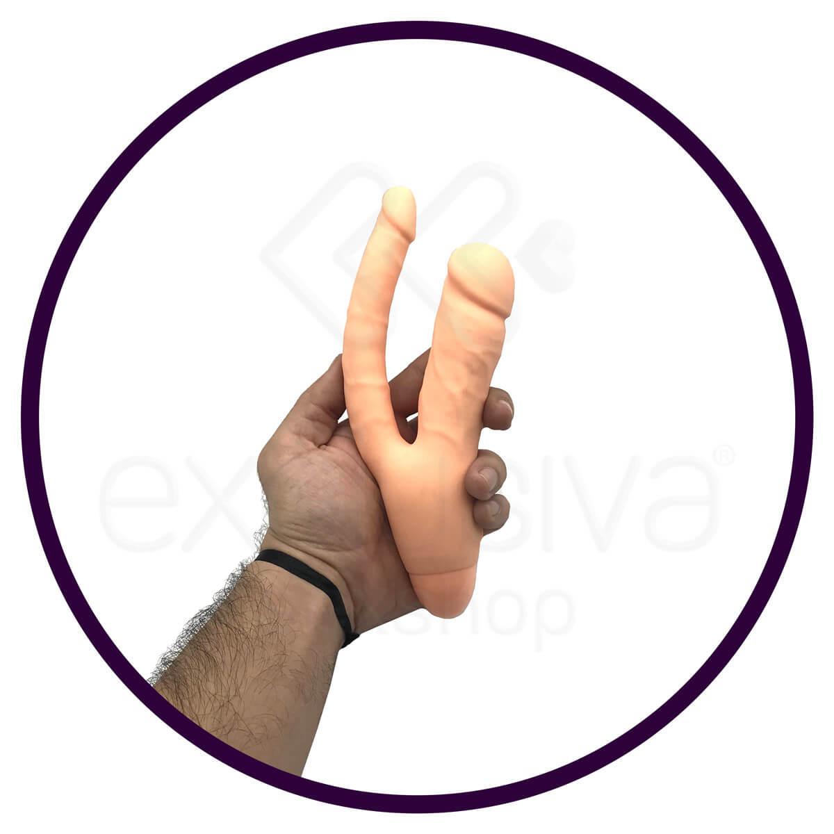 Aphrodisia Indulgence - Prótese Peniana com Pênis Duplo em Silicone com 10 Modos de Vibração - 13,5 x 2,1 cm - 5