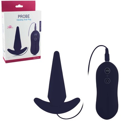 Foto 1 do produto Aphrodisia Probe - Plug Anal em Silicone com 10 Modos de Vibração e Controle Remoto com Fio | Cor: Roxo