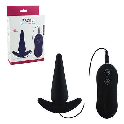 Aphrodisia Probe - Plug Anal em Silicone com 10 Modos de Vibração e Controle Remoto com Fio | Cor: Preto