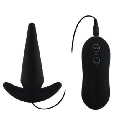 Foto 2 do produto Aphrodisia Probe - Plug Anal em Silicone com 10 Modos de Vibração e Controle Remoto com Fio | Cor: Preto