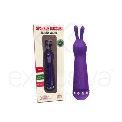 Foto 1 do produto Aphrodisia Sparkle Succubi Bunny Wand - Vibrador Estimulador de Clítoris com Formato de Coelho em Silicone 14,8 x 3,5 cm | Cor: Roxo