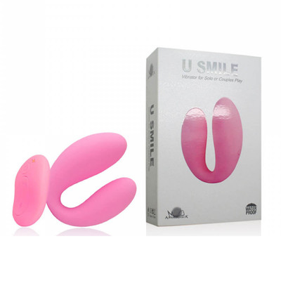 Vibrador para Casal Recarregável em Silicone com 10 Modos de Vibrações, Modo Turbo e Controle Remoto sem Fio - Aphrodisia U Smile | 8 x 6,2 cm | Disponível em 2 Cores