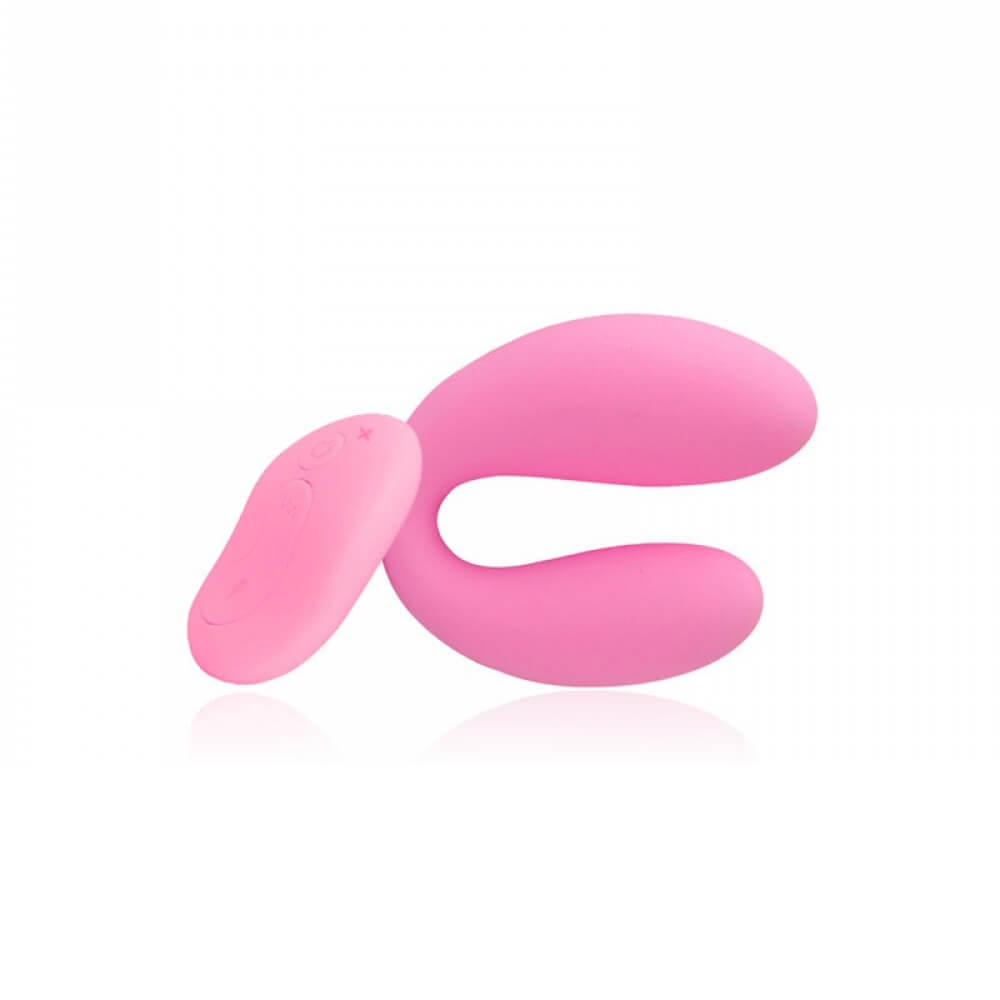 Vibrador para Casal Recarregável em Silicone com 10 Modos de Vibrações, Modo Turbo e Controle Remoto sem Fio - Aphrodisia U Smile | 8 x 6,2 cm | Disponível em 2 Cores - 2