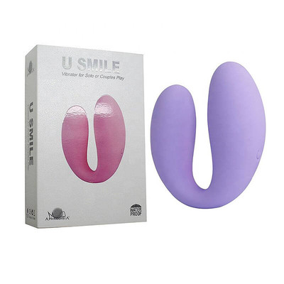 Foto 5 do produto Vibrador para Casal Recarregável em Silicone com 10 Modos de Vibrações e Modo Turbo - Aphrodisia U Smile | Disponível em 2 Cores