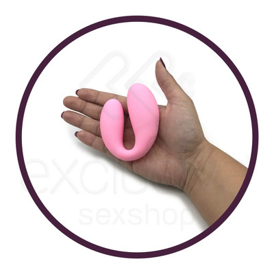 Foto 4 do produto Vibrador para Casal Recarregável em Silicone com 10 Modos de Vibrações e Modo Turbo - Aphrodisia U Smile | Disponível em 2 Cores