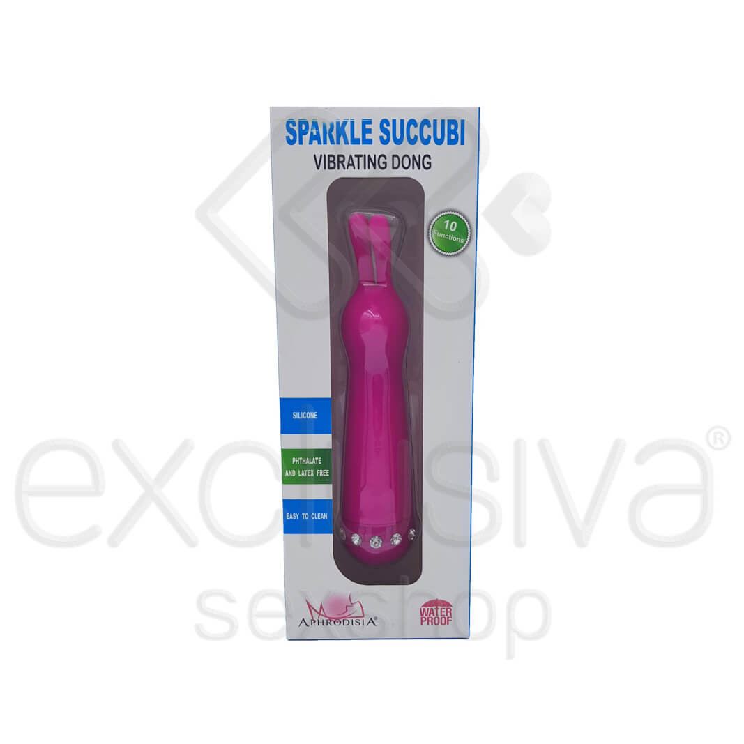 Vibrador em Silicone Soft Touch em Forma de Coelho com 10 Modos de Vibração - Aphrodisia | 14,6 x 2,7 cm - 2