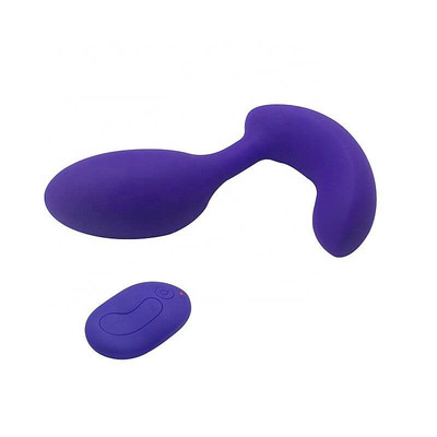 Foto 2 do produto Aphrodisia Vibrating Dual Teaser - Estimulador de Próstata em Silicone com 10 Modos de Vibrações e Controle Remoto sem Fio - 14 x 4 cm | Cor: Roxo