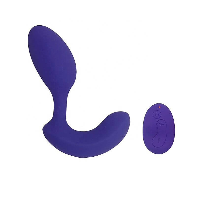 Aphrodisia Vibrating Dual Teaser - Estimulador de Próstata em Silicone com 10 Modos de Vibrações e Controle Remoto sem Fio - 14 x 4 cm | Cor: Roxo - 3