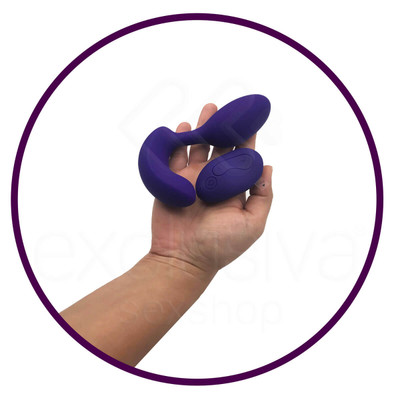 Aphrodisia Vibrating Dual Teaser - Estimulador de Próstata em Silicone com 10 Modos de Vibrações e Controle Remoto sem Fio - 14 x 4 cm | Cor: Roxo