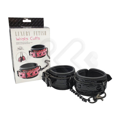 Foto 1 do produto Aphrodisia Wrists Cuffs - Algemas com Fivelas e Corrente | Cor: Preto
