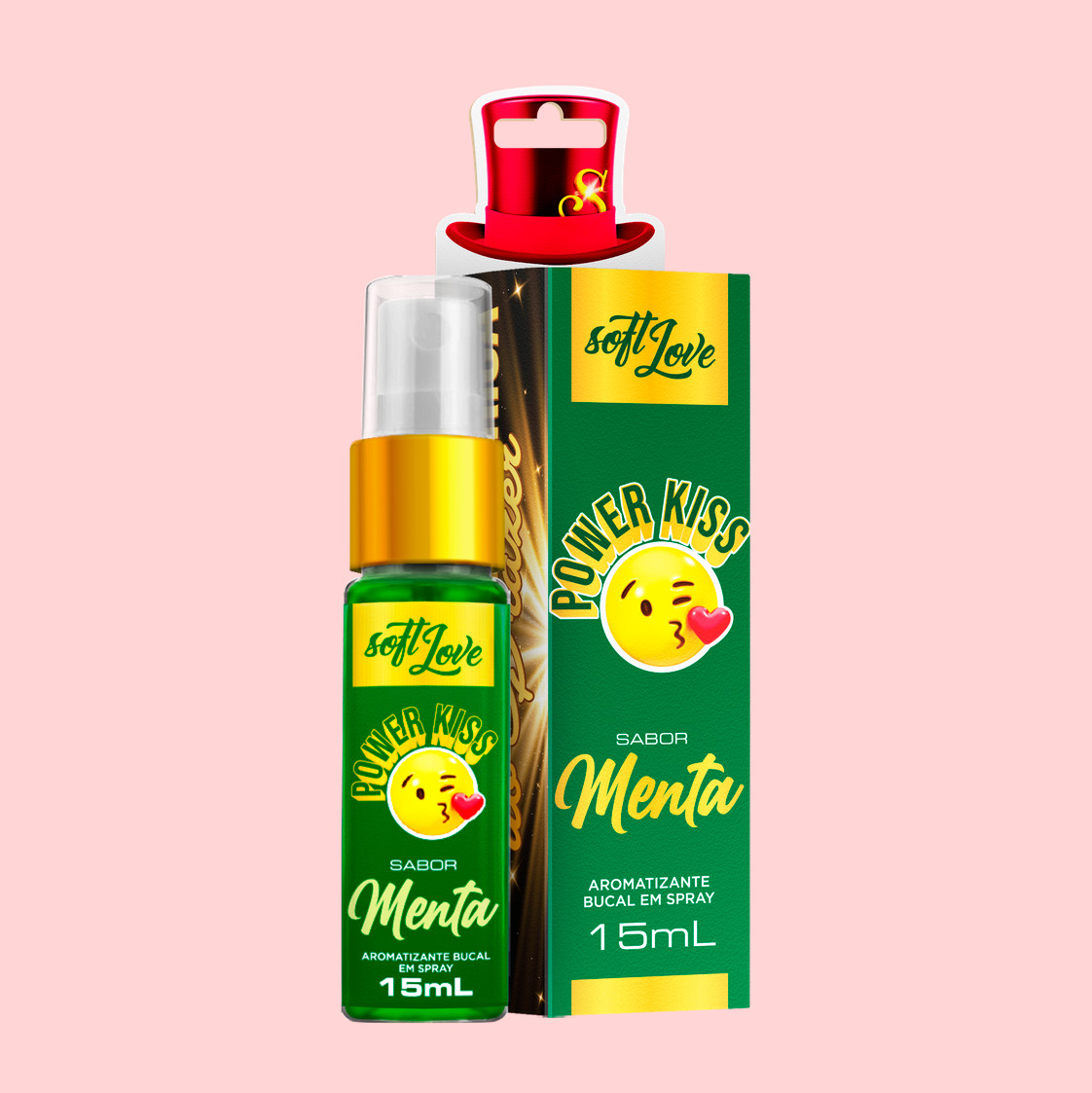 Aromatizante Bucal Refrescante - Soft Love Power Kiss | 15ml | Disponível em 2 Sabores - 2