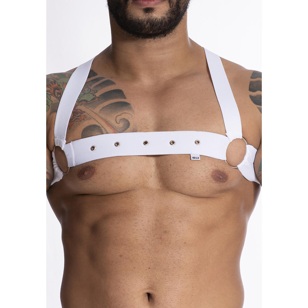 Arreio Harness em Elástico Entrelaçado com Argolas e Ilhós - Steves Designer | Disponível em 3 Cores - 3