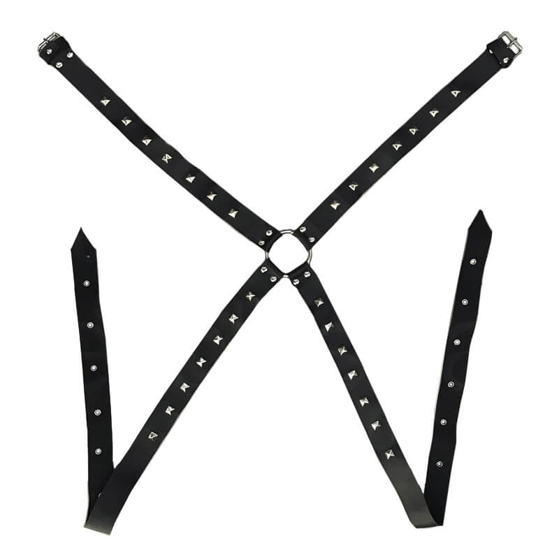 Arreio Masculino em Couro Sintético com Spike Pirâmide e Argola Central - Brasil Fetiche - 2