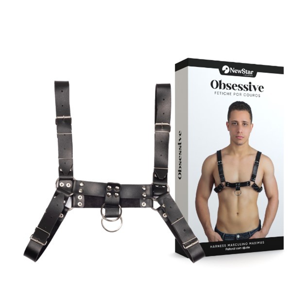 Arreio Masculino Maximus com Fivelas Ajustáveis, Argolas e Rebites - New Star Couros - 1