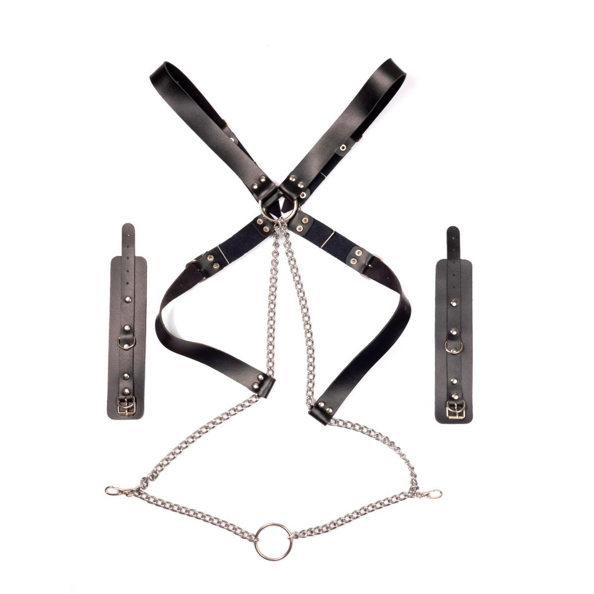 Arreio Masculino Submisso com Algemas, Correntes e Anel | New Star Couros - 3