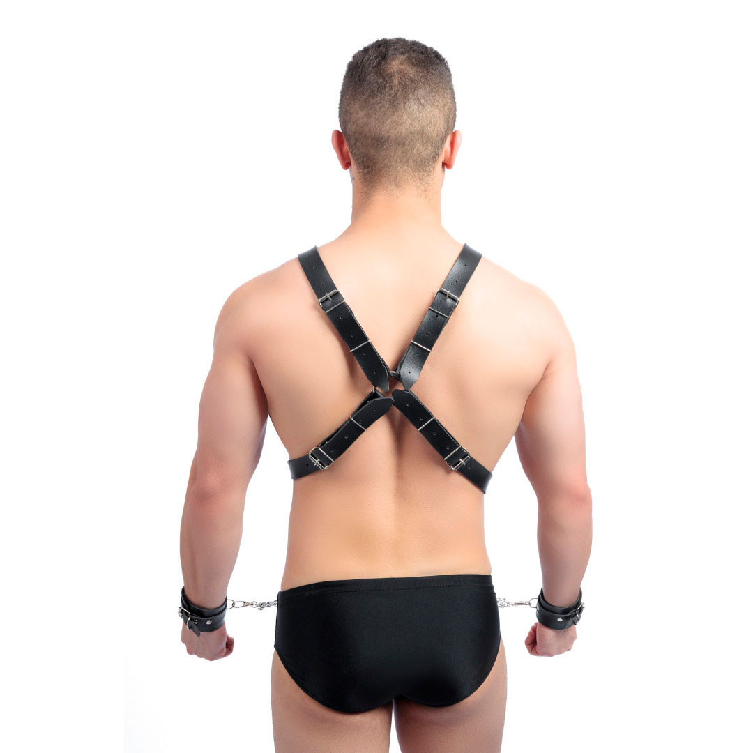 Arreio Masculino Submisso com Algemas, Correntes e Anel | New Star Couros - 4