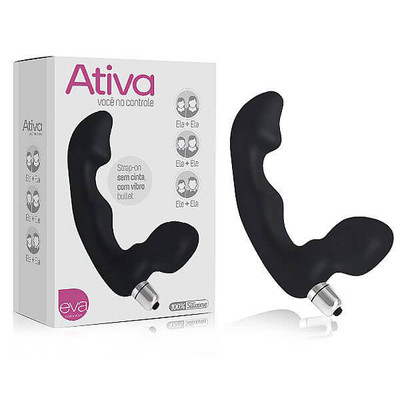Foto 1 do produto Ativa - Strap On Sem Cinta com Vibrador Bullet - 18 x 4 cm