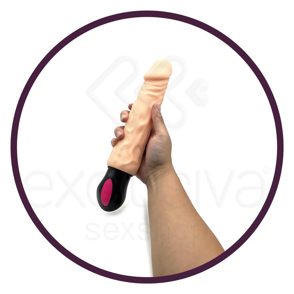 A-Toys Cocksman - Prótese Realística Vertebrada com 12 Modos de Vibração e Função Aquecimento - 19,6 x 4,3 cm - 5