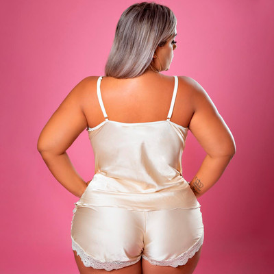 Foto 2 do produto Baby Doll em Renda e Cetim - Garota Veneno | Disponível em 2 Cores e 4 Tamanhos Plus Size