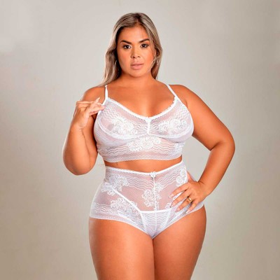 Foto 3 do produto Baby Doll Sensual em Renda - Garota Veneno | Disponível em 2 Cores e 4 Tamanhos Plus Size