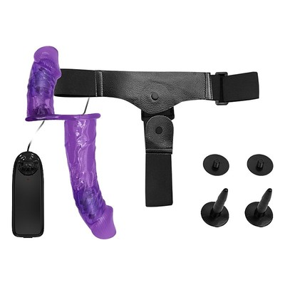 Foto 6 do produto Cinta Peniana com 2 Próteses Realísticas em TPR, Vibração Multivelocidade e Controle Remoto com Fio - Baile Ultra Passionate Harness | Disponível em 2 Cores