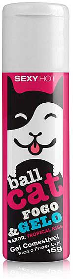 Gel Comestível para Sexo Oral que Esquenta e Esfria - Ball Cat Fogo e Gelo | 15 g | Disponível em 3 Sabores - 3