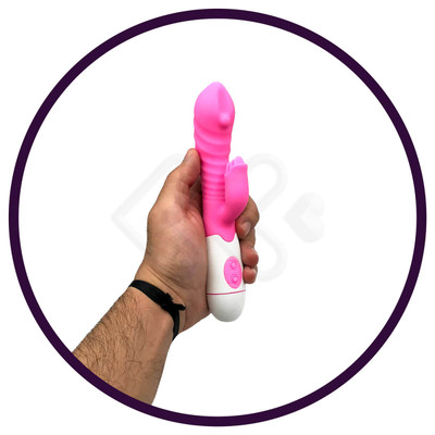 Foto 10 do produto Vibrador de Ponto G com Estimulador de Clitóris e Texturas Massageadoras - Bass Vibration Vibrators | 9,5 x 3,2 cm| Disponível em 2 Cores