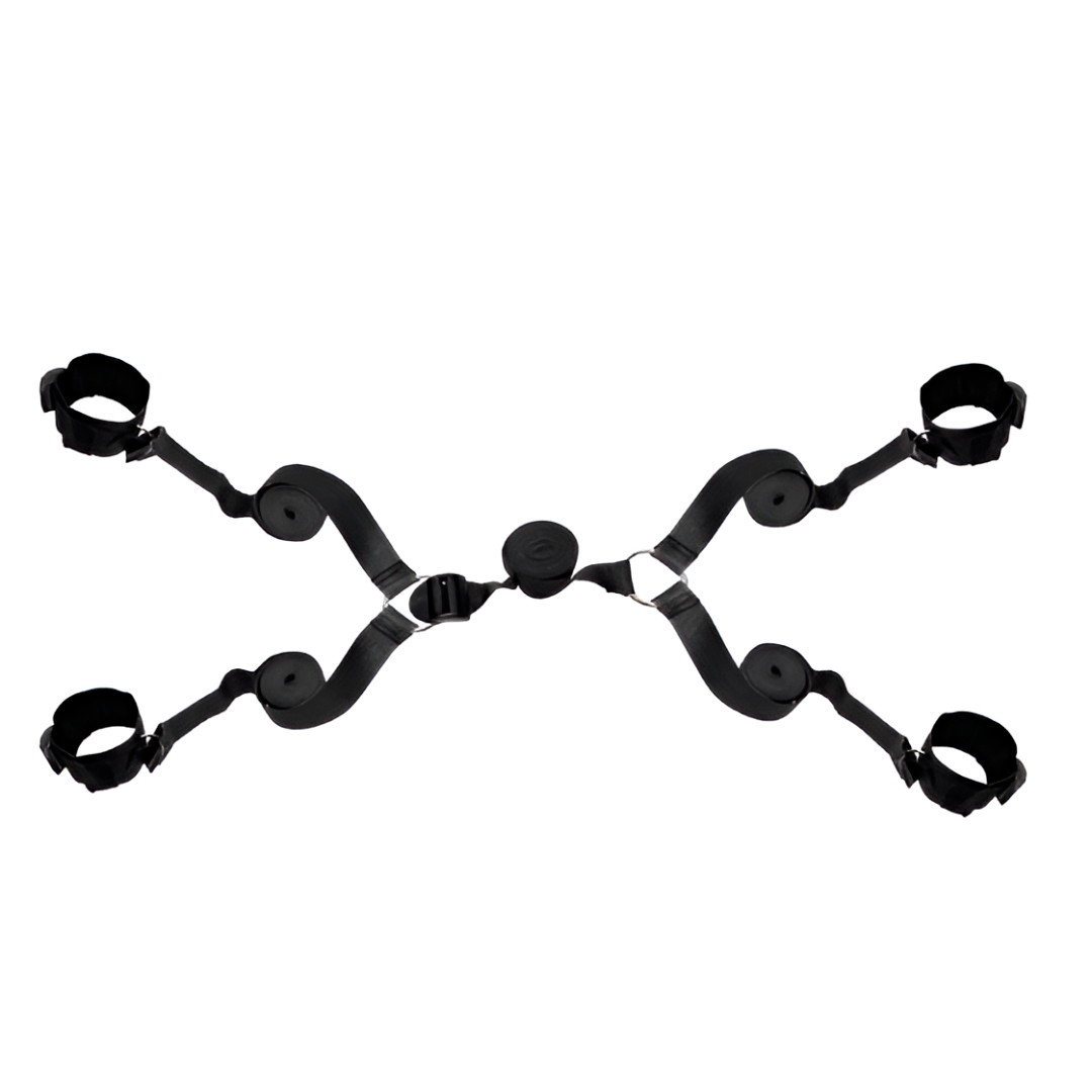 Kit Amarras de Pulsos e Tornozelos para Imobilização em Nylon - Bed Restraint Bondage - 3