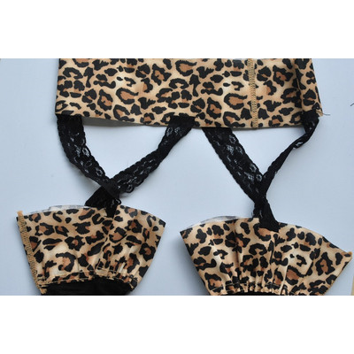 Foto 2 do produto Beileisi - Meia 7/8 com Estampa de Leopardo e Cinta-Liga | Disponível em 2 Cores