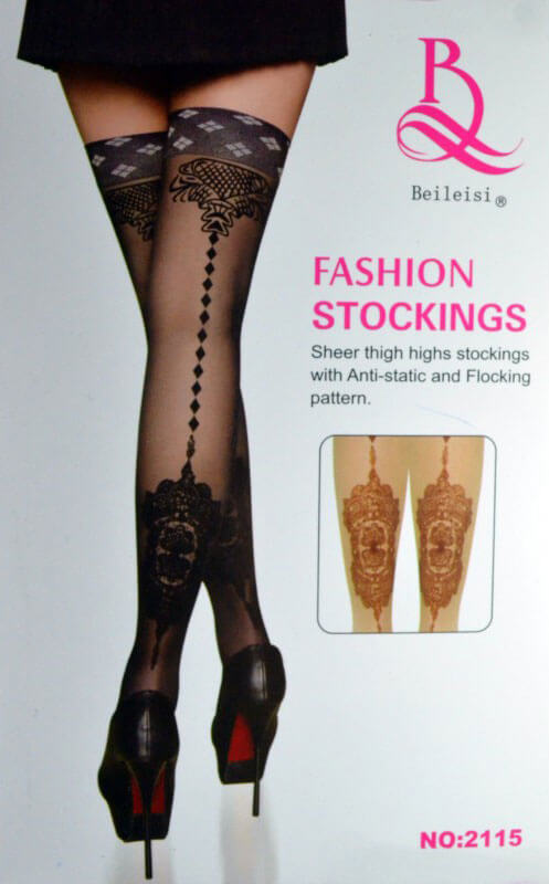 Beileisi - Meia 7/8 com Estampa Sexy e Elástico nas Coxas | Disponível em 2 Cores - 2