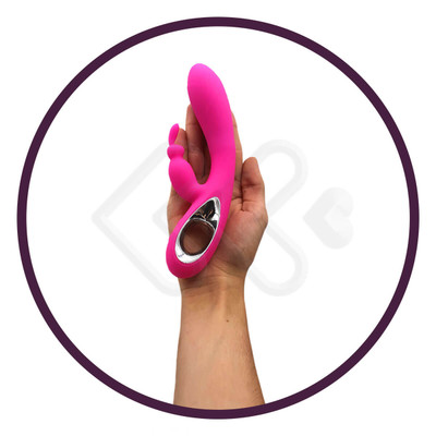 Foto 7 do produto Vibrador de Ponto G com Estimulador Clitoriano em Formato de Coelho e 36 Modos de Vibração - 11,6 x 3,3 cm