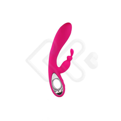 Foto 2 do produto Vibrador de Ponto G com Estimulador Clitoriano em Formato de Coelho e 36 Modos de Vibração - 11,6 x 3,3 cm