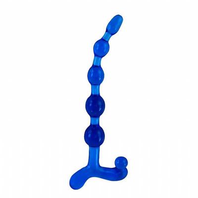 Foto 1 do produto Bendy Twist II - Plug Anal em Jelly com 5 Esferas em Tamanhos Gradativos - 22 cm | Cor: Azul