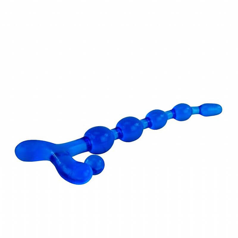 Bendy Twist II - Plug Anal em Jelly com 5 Esferas em Tamanhos Gradativos - 22 cm | Cor: Azul - 2