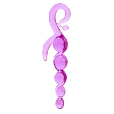 Foto 2 do produto Bendy Twist - Plug Anal em Jelly com 5 Esferas em Tamanhos Gradativos e Estimulador Lateral - 22 cm | Cor: Rosa